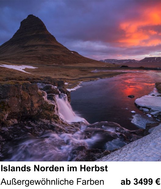 Perspektivischer Foto-Workshop über Islands Norden im Herbst: Außergewöhnliche Farben
