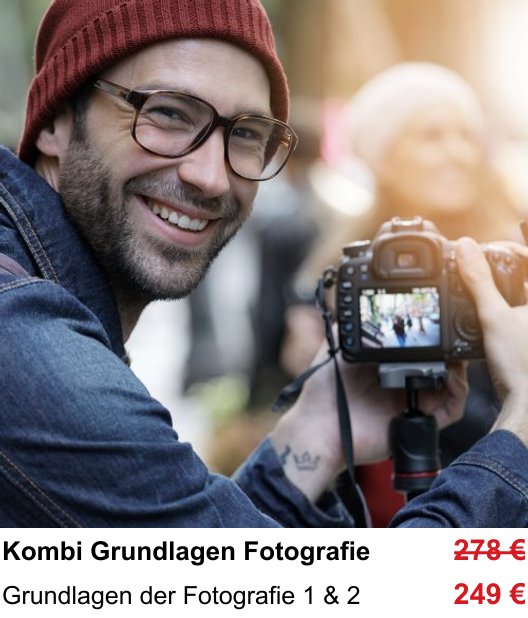 Fotografie-Training in Mainz: Grundlagen Fotografie kompakt und Grundlagen der Fotografie 1 & 2